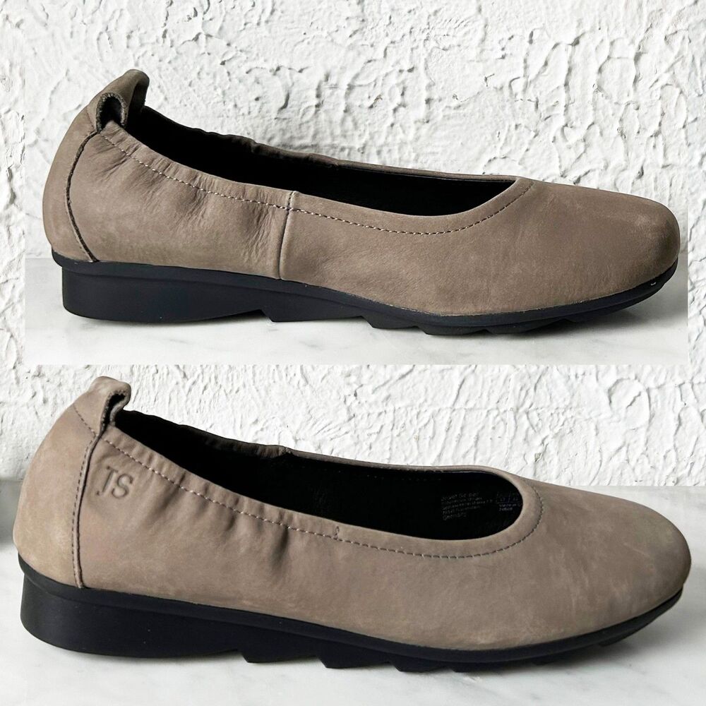 Josef Seibel Wedge Flats Women’s 37/6.5 Taupe Brown Nubuck Leather Comfort Shoe